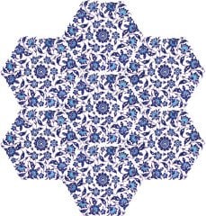 Armada Çini 21x23 Cm AL 3 Osmanlı Desenli  Altıgen Çini Karo