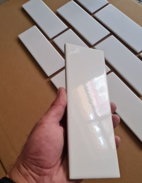 Armada Çini 7x21 Cm Düz Beyaz  Çini Seramik