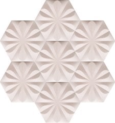 Armada Çini 15x17 Cm Çiçekli Beyaz Altıgen Seramik