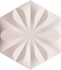 Armada Çini 15x17 Cm Çiçekli Beyaz Altıgen Seramik