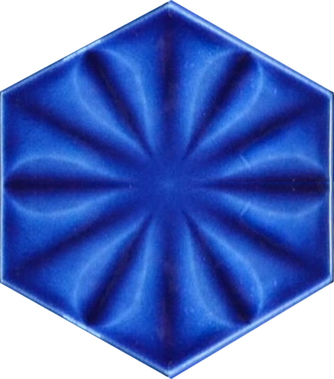 Armada Çini 15x17 Cm Çiçekli Kobalt Altıgen Seramik