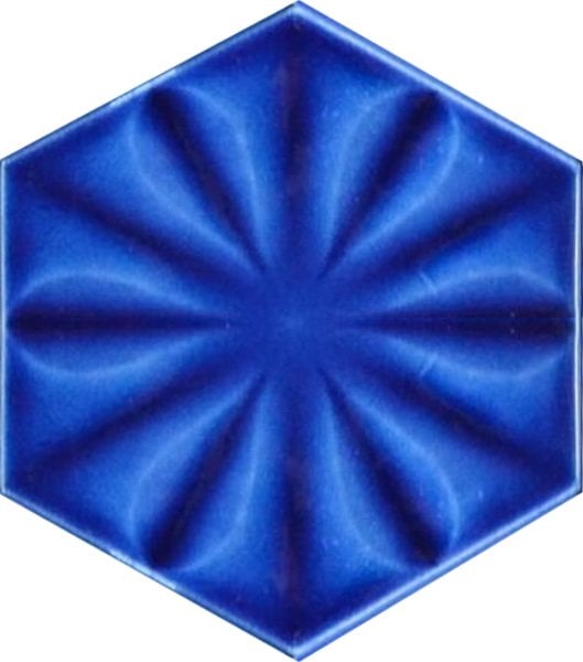 Armada Çini 15x17 Cm Çiçekli Kobalt Altıgen Seramik