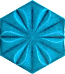 Armada Çini 15x17 Cm Çiçekli TurkuazAltıgen Seramik