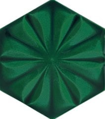 Armada Çini 15x17 Cm Çiçekli Yeşil Altıgen Seramik