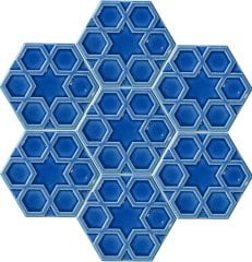Armada Çini 15x17 Cm Rölyefli Yıldız Kobalt Altıgen Seramik