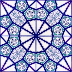 Armada Çini 20x20 Cm AC 3 A Geometrik Mavi Beyaz Desen Çini Karo