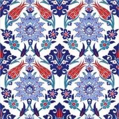Armada Çini 20X20 Cm Ac 4 İznik Lale Desen Kütahya Çini Karo