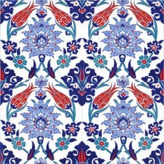 Armada Çini 20X20 Cm Ac 4 İznik Lale Desen Kütahya Çini Karo