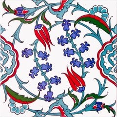 Armada Çini 20x20 Cm Ac 5 İznik Dönence Çiçek Desenli Çini Karo