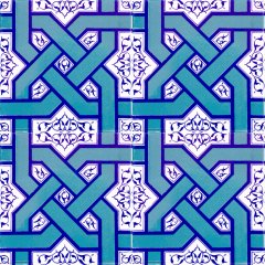 Armada Çini 20x20 Cm Ac 6 Selçuklu Turkuaz Zincir Geçme  Çini Karo