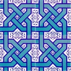 Armada Çini 20x20 Cm Ac 6 Selçuklu Turkuaz Zincir Geçme  Çini Karo