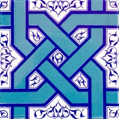 Armada Çini 20x20 Cm Ac 6 Selçuklu Turkuaz Zincir Geçme  Çini Karo
