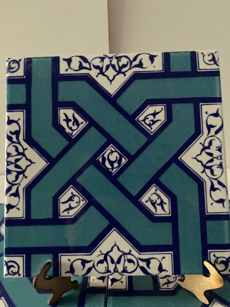 Armada Çini 20x20 Cm Ac 6 Selçuklu Turkuaz Zincir Geçme  Çini Karo
