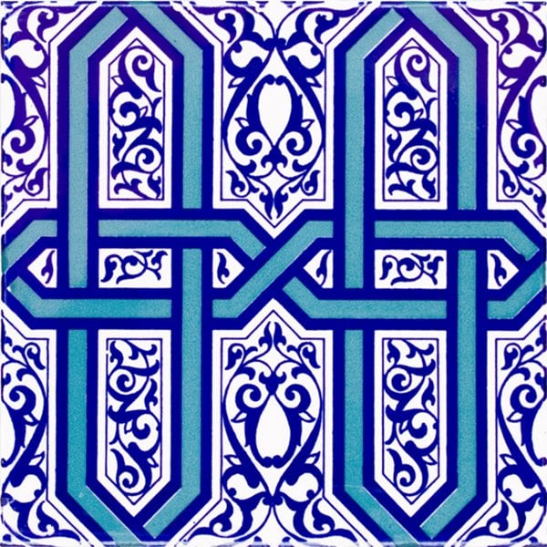 Armada Çini 20x20 Cm Ac 9 Selçuklu Mavi Zincir Desenli Çini Karo