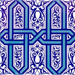 Armada Çini 20x20 Cm Ac 9 Selçuklu Mavi Zincir Desenli Çini Karo