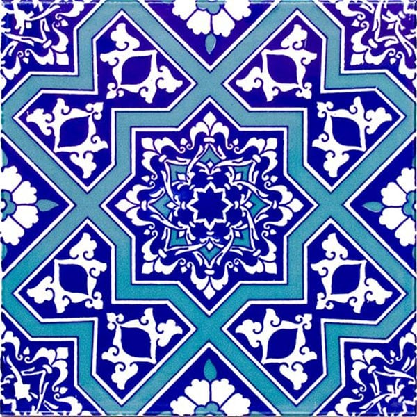 Armada Çini 20x20 Cm Ac 12 Selçuk Yıldız Geçme Desenli Çini Karo
