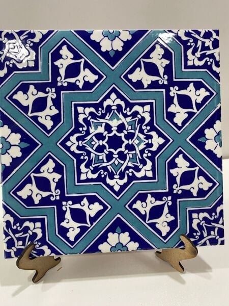 Armada Çini 20x20 Cm Ac 12 Selçuk Yıldız Geçme Desenli Çini Karo
