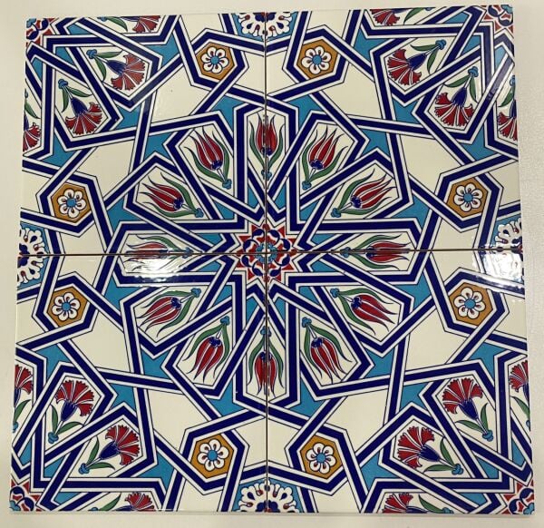 Armada Çini 20x20 Cm Ac 17 Geometrik Desenli Çini Seramik Karo
