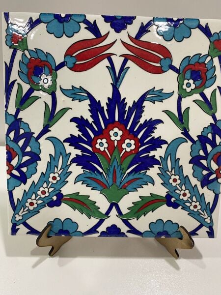 Armada Çini 20x20 Cm Ac 19 Laleli Desen Osmanlı Çini Seramik Karo