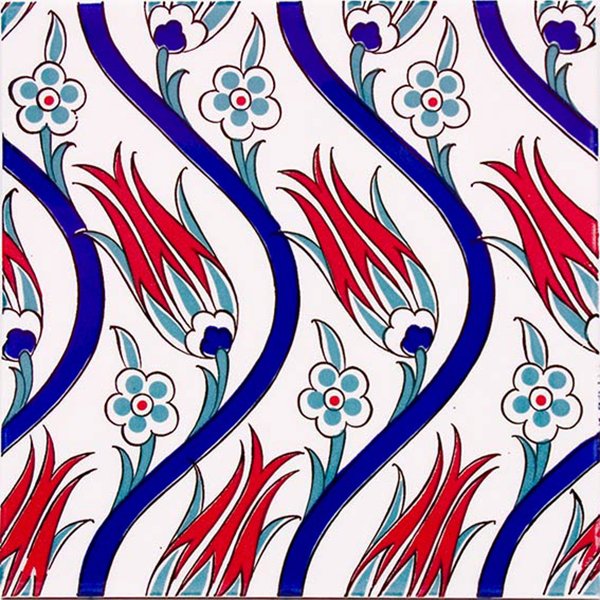 Armada Çini 20x20 Cm Ac 20 Sarmaşık Lale Desenli Çini Seramik Karo