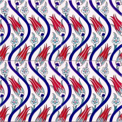 Armada Çini 20x20 Cm Ac 20 Sarmaşık Lale Desenli Çini Seramik Karo