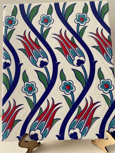 Armada Çini 20x20 Cm Ac 20 Sarmaşık Lale Desenli Çini Seramik Karo