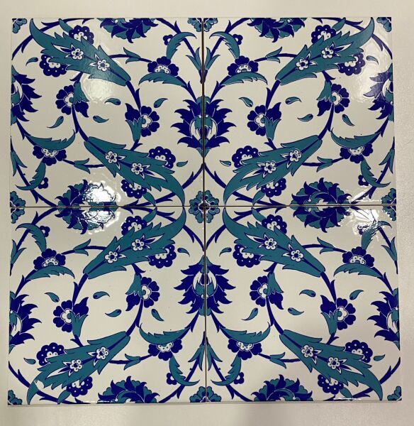 Armada Çini 20x20 Cm Ac 32 Selçuklu Mavi Beyaz Kütahya Çini Karo