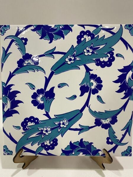 Armada Çini 20x20 Cm Ac 32 Selçuklu Mavi Beyaz Kütahya Çini Karo