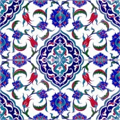 Armada Çini 20x20 Cm Ac 44 Osmanlı İznik Desen Kütahya Çini Karo