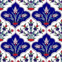 Armada Çini 20x20 Cm Ac 45 Kütahya Çinisi İznik Desenli Çini Karo