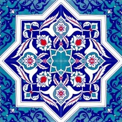 Armada Çini 20x20 Cm Ac 49 Türkmen Yıldız Desenli Kütahya Çini Karo