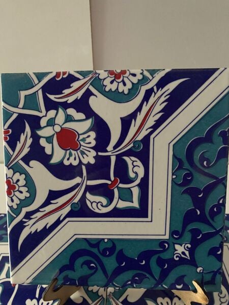 Armada Çini 20x20 Cm Ac 49 Türkmen Yıldız Desenli Kütahya Çini Karo