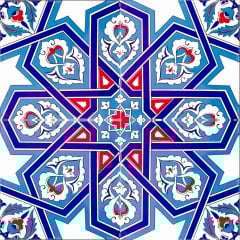 Armada Çini 20x20 Cm Ac 72 Selçuk Yıldızı Geometrik Çini Karo