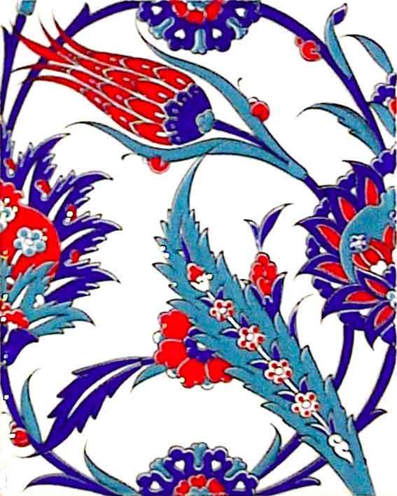 Armada Çini 20x25 Cm Ac 313 Lale Desenli Kütahya Çini Seramik Karo