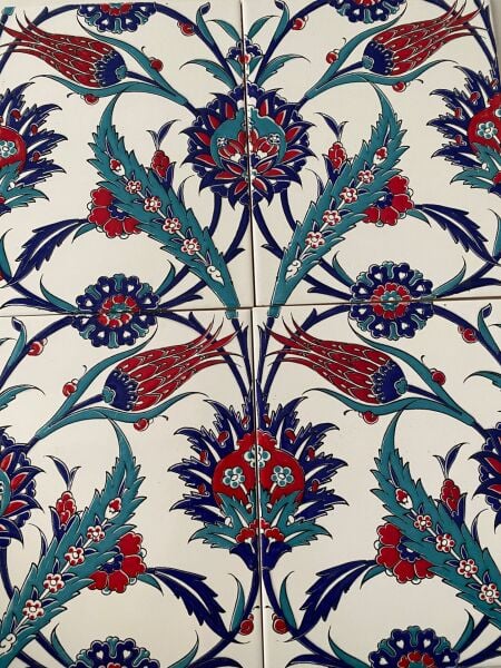 Armada Çini 20x25 Cm Ac 313 Lale Desenli Kütahya Çini Seramik Karo