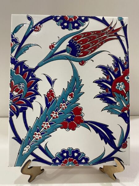 Armada Çini 20x25 Cm Ac 313 Lale Desenli Kütahya Çini Seramik Karo