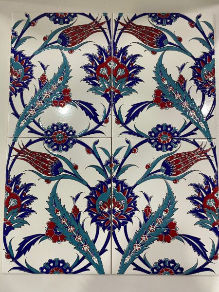 Armada Çini 20x25 Cm Ac 313 Lale Desenli Kütahya Çini Seramik Karo