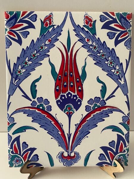 Armada Çini 20x25 Cm AC 1002 Kütahya Çinisi Lale Desenli Çini Karo