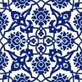 Armada Çini 20x20 Cm SP 83 Kobalt Beyaz İznik Rumi Desenli Çini Karo