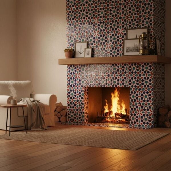 Armada Çini 20x20 Cm SP 88 Kütahya Çinisi Maroc Desenli Çini Karo