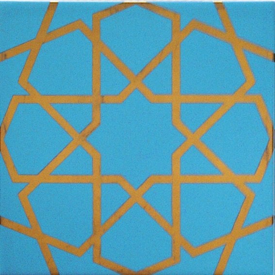 Armada Çini 20x20 Cm SP 89 Turkuaz Metalik Serigraf Türk Hamamı Pano