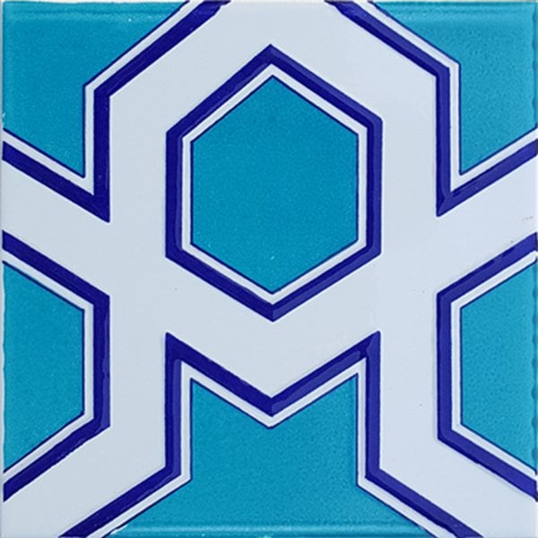Armada Çini 20x20 Cm SP 98-v Yıldız Desenli Kütahya İznik Çini Karo