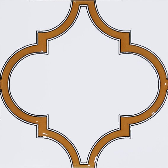 Armada çini 20x20 cm SP 103 Arabesk Sarı Beyaz Desenli Kütahya çini