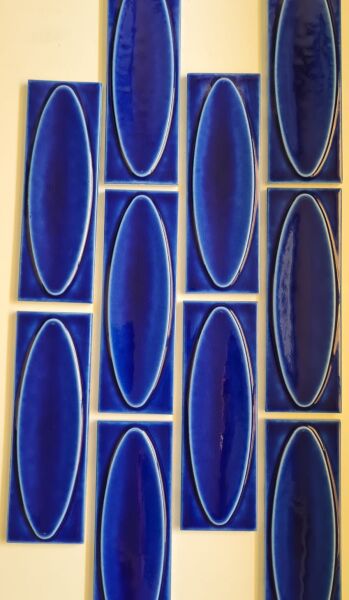 Armada Çini 7x21 Cm Elips Kobalt  Çini Seramik