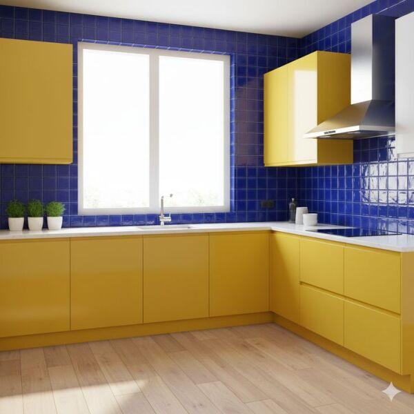 Armada Çini 12,5x12,5 Cm Düz Kobalt Çini Seramik Karo