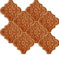 Armada Çini 12x12 Ottoman Çiçekli Arabesk Karamel Çini