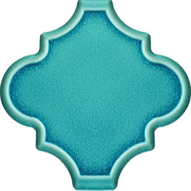 Armada Çini 12x12 Ottoman Rölyefli Arabesk Turkuaz Çini