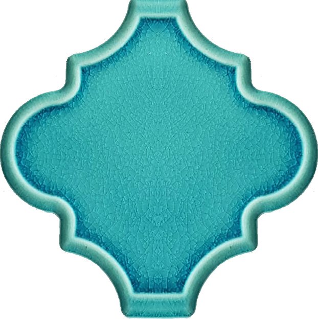 Armada Çini 12x12 Ottoman Rölyefli Arabesk Turkuaz Çini