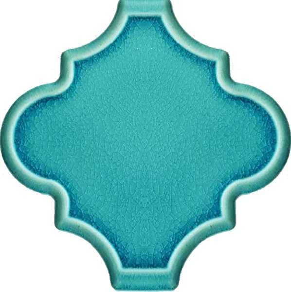 Armada Çini 12x12 Ottoman Rölyefli Arabesk Turkuaz Çini