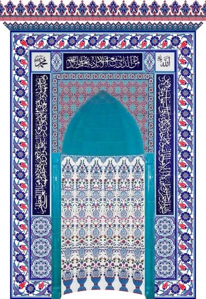 Armada Çini 180x290 KS-26 Laleli Çini Mescit Mihrap Cami Mihrapları